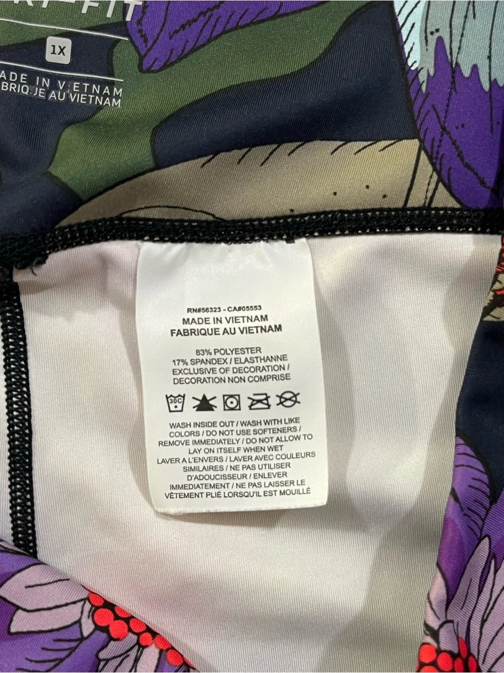 Nike One Icon Clash Floral Print Leggings Size 1X Yoga Running Cycling Gym - Picture 9 of 10